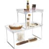 imagemadesmart Large Stacking Shelf  Clear  CABINET COLLECTION  Organizer for Cabinet or Counter  Collapsible Legs for Storage  Nonslip Rubber Feet  BPA FreeClear