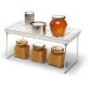 imagemadesmart Large Stacking Shelf  Clear  CABINET COLLECTION  Organizer for Cabinet or Counter  Collapsible Legs for Storage  Nonslip Rubber Feet  BPA FreeWhite