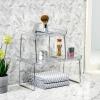 imagemadesmart Large Stacking Shelf  Clear  CABINET COLLECTION  Organizer for Cabinet or Counter  Collapsible Legs for Storage  Nonslip Rubber Feet  BPA FreeClear