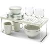 imagemadesmart Large Stacking Shelf  Clear  CABINET COLLECTION  Organizer for Cabinet or Counter  Collapsible Legs for Storage  Nonslip Rubber Feet  BPA FreeWhite