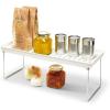 imagemadesmart Large Stacking Shelf  Clear  CABINET COLLECTION  Organizer for Cabinet or Counter  Collapsible Legs for Storage  Nonslip Rubber Feet  BPA FreeWhite