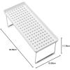 imagemadesmart Large Stacking Shelf  Clear  CABINET COLLECTION  Organizer for Cabinet or Counter  Collapsible Legs for Storage  Nonslip Rubber Feet  BPA FreeWhite