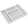 imagemadesmart Silverware White Expandable Tray Classic Collection  8Compartments  Icons to Help sort Flatware Cutlery Utensils  SoftGrip Lining  BPAFreeWhite