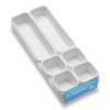 imageMadesmart 9Piece Interlocking Bin Pack for Drawer Organization Plastic Interlocking Junk Drawer Organizer Tray WhiteWhite