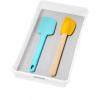 imageMadesmart Organizer Bin NonSkid Feet 155quot X 66quot X 21quot Plastic White With GrayWhiteLight Grey