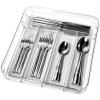 imagemadesmart 5Compartment Small Silverware Tray for Utensils Flatware Kitchen Drawer Organization and Storage SoftGrip Clear