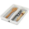 imagemadesmart Classic Mini Utensil Tray Soft Grip NonSlip Kitchen Drawer Organizer 2 Compartments MultiPurpose Home Organization BPA Free WhiteMini