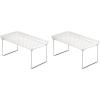 imagemadesmart Large Stacking Shelf  Clear  CABINET COLLECTION  Organizer for Cabinet or Counter  Collapsible Legs for Storage  Nonslip Rubber Feet  BPA FreeClear