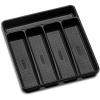 imagemadesmart Premium Antimicrobial Classic Small Silverware Tray Soft Grip NonSlip Kitchen Drawer 5 Compartments MultiPurpose Home Organization EPA Certified Carbon