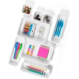 imageMadesmart 8Piece Interlocking Bin Pack Customizable MultiPurpose Drawer One Home Organization BPA Free White 8 Count8Piece Pack of 6