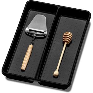 imagemadesmart Utensil TrayCARBON COLLECTION 2 Compartments SoftGrip Lining ampamp NonSlip Feet ampamp BPAFree Small