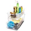 imagemadesmart 2Tier Plastic Multipurpose Organizer with Divided SlideOut Storage Bins Under Sink and Cabinet Organizer Rack Clear Pack of 4