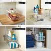 imagemadesmart 2Tier Plastic Multipurpose Organizer with Divided SlideOut Storage Bins Under Sink and Cabinet Organizer Rack Clear Pack of 4