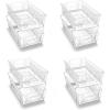 imagemadesmart 2Tier Plastic Multipurpose Organizer with Divided SlideOut Storage Bins Under Sink and Cabinet Organizer Rack Clear Pack of 4