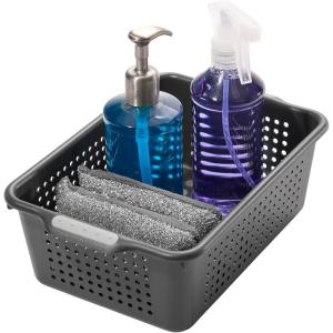 imagemadesmart Classic Collection Storage Basket for Organizing Cabinet Closet Pantry and More Small 1210 L x 810 W x 400 H WhiteGranite