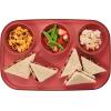 imageMadesmart Dipware 3Bowl Reusable Serving Tray for Appetizers and Snacks FoodSafe Appetizer Serving Platter with 3 Removable Dip Bowls OceanTranslucent Red