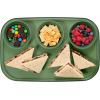 imageMadesmart Dipware 3Bowl Reusable Serving Tray for Appetizers and Snacks FoodSafe Appetizer Serving Platter with 3 Removable Dip Bowls OceanTranslucent Olive