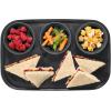 imageMadesmart Dipware 3Bowl Reusable Serving Tray for Appetizers and Snacks FoodSafe Appetizer Serving Platter with 3 Removable Dip Bowls OceanTranslucent Carbon