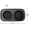 imagemadesmart Dipware Dual Serving Tray for Hummus ampamp Salsa Detachable 2Bowl Tray Dishwasher ampamp Microwave Safe Carbon