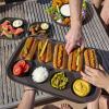 imagemadesmart Dipware Family Style Serving Tray 4Bowl Plate for BBQs and Gatherings Detachable Bowls Dishwasher ampamp Microwave Safe Reusable Plate Carbon