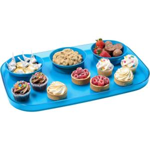 imageMadesmart Dipware 3Bowl Reusable Serving Tray for Appetizers and Snacks FoodSafe Appetizer Serving Platter with 3 Removable Dip Bowls OceanTranslucent Ocean